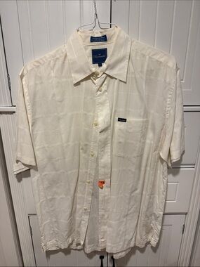Faconnable Cream Short-Sleeve Button-Up Shirt